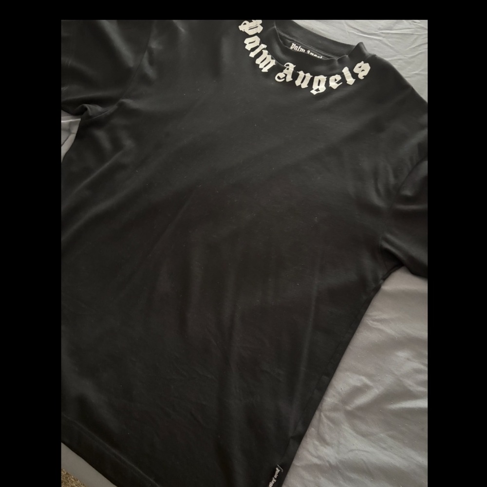 Palm Angels Black Tee with White Logo